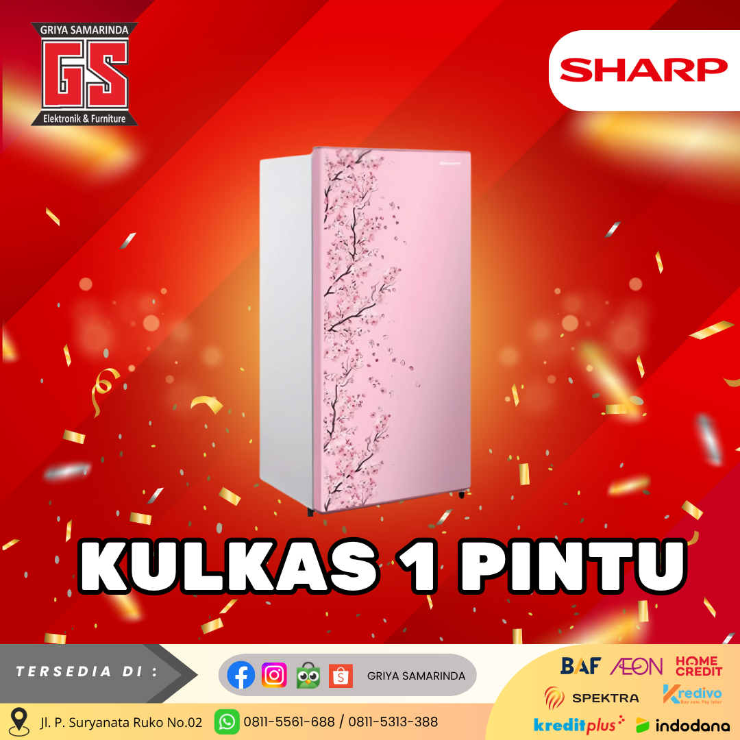 SHARP KULKAS 1 PINTU SJN 162 DSP/DSH/DSB